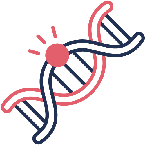 A graphic icon of de novo mutations