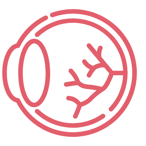 A graphic icon of the eye