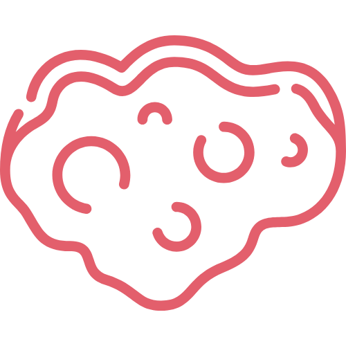 A graphic icon of a gastric polyp